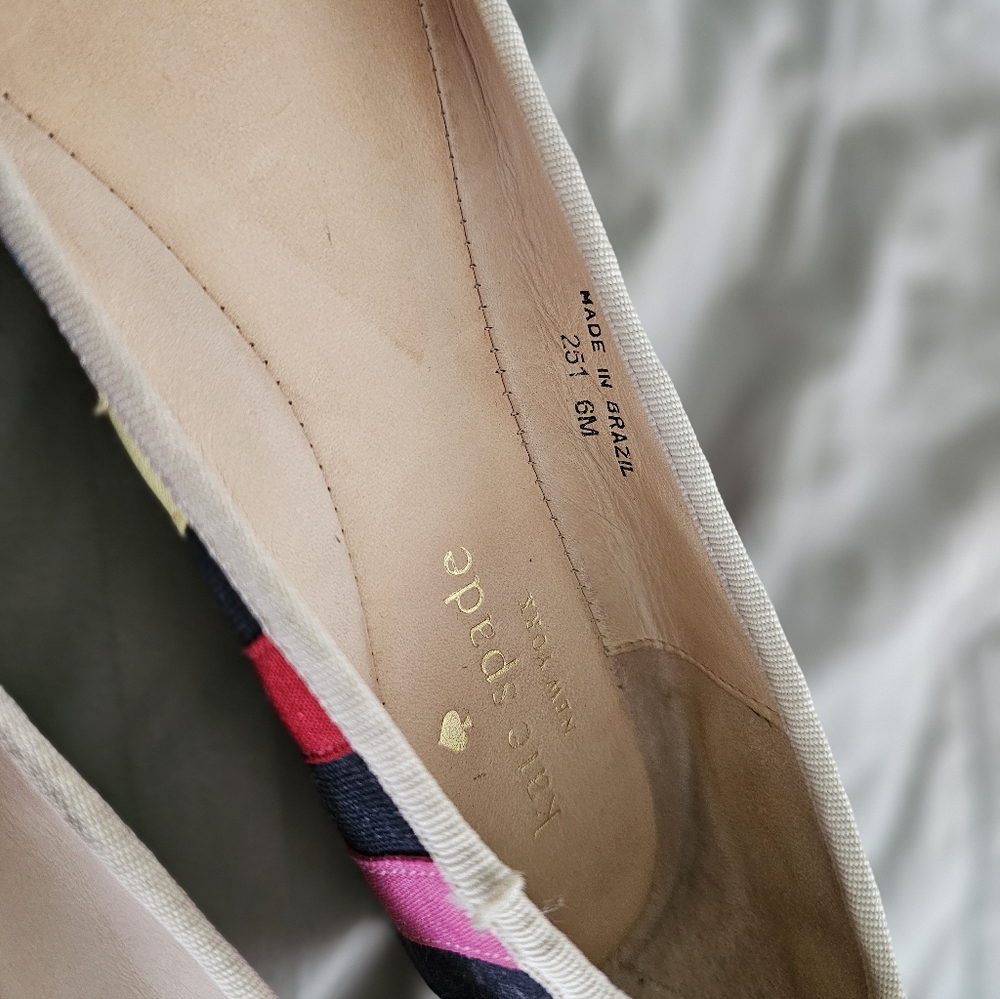 Kate Spade Espadrille Colorful Striped Women's Flats - Picture 3 of 8